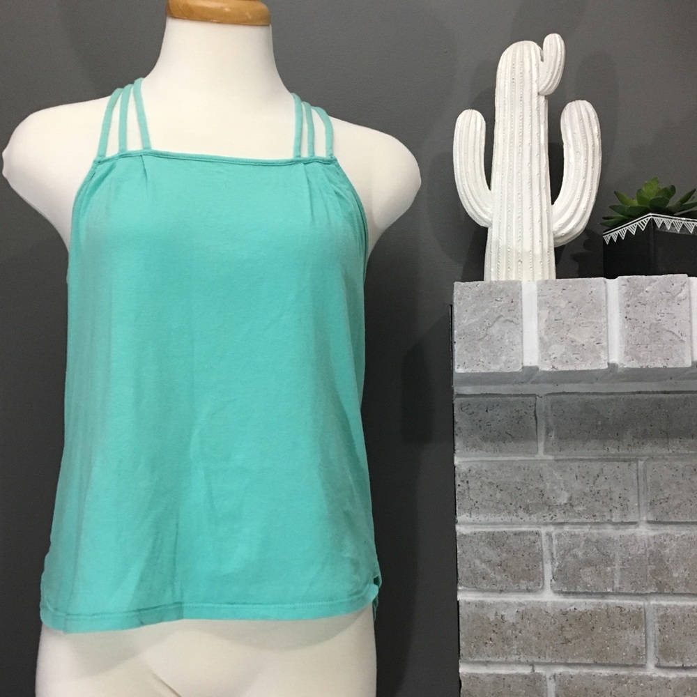 Bright Blue Strappy Racerback Straight Neck Tank